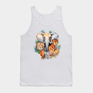 Watercolor Animal Safari #2 Tank Top